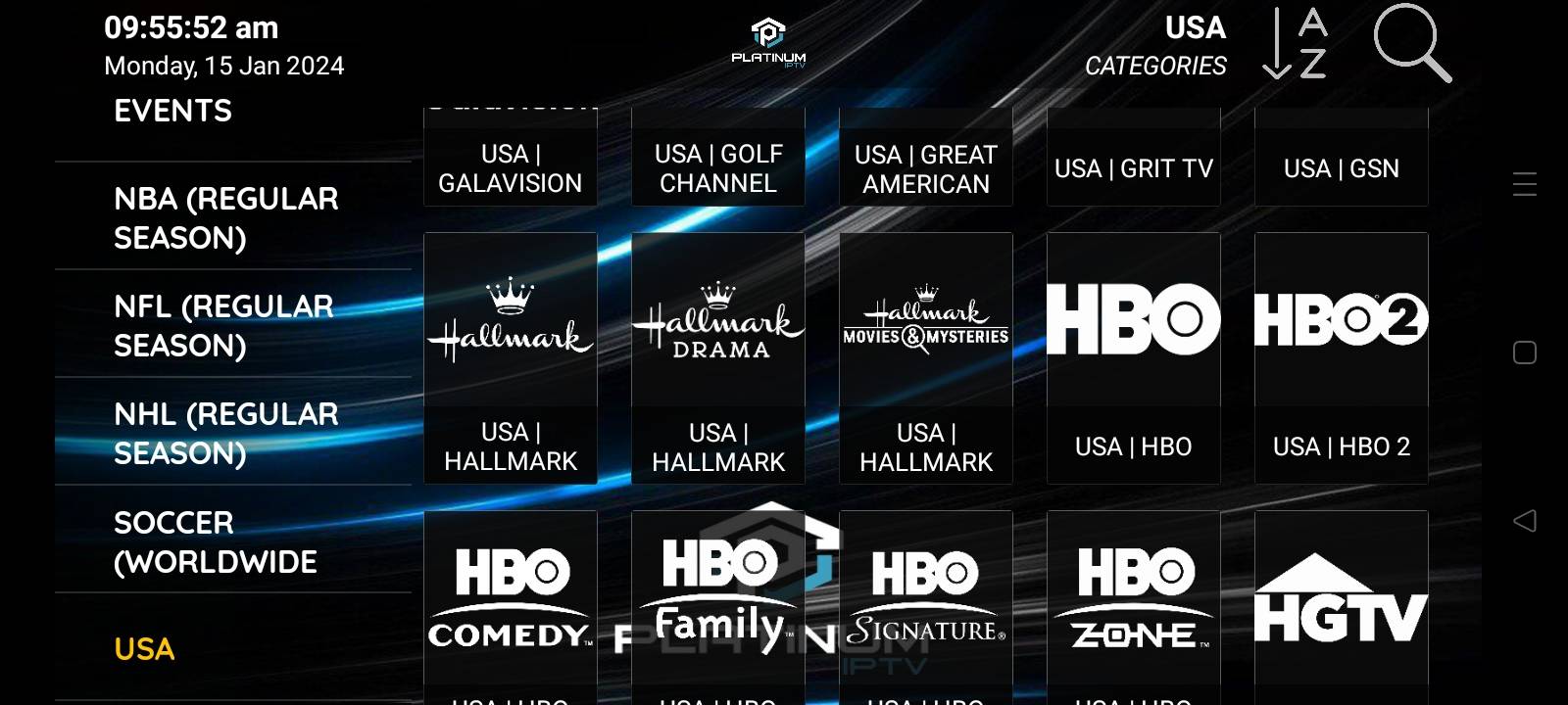 USA channel with HBO live channel